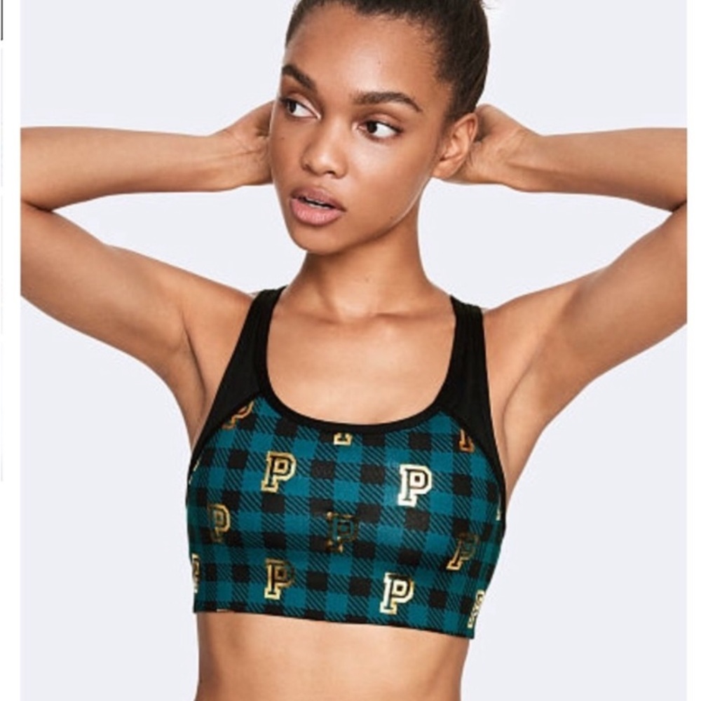 3 x $30 PINK Victoria's Secret Plaid Sports Bra